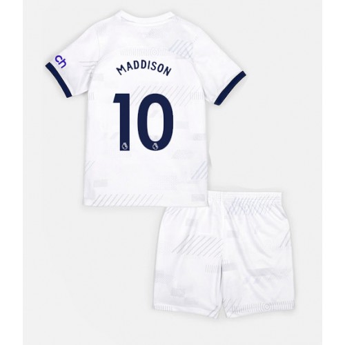 Fotballdrakt Barn Tottenham Hotspur James Maddison #10 Hjemmedraktsett 2023-24 Kortermet (+ Korte bukser)
